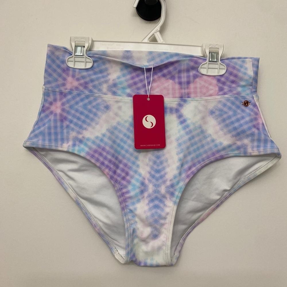 Pastel Tie-Dye High-Waisted Bikini Bottoms